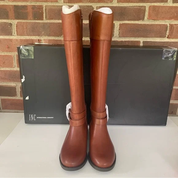 INC International Concepts Women's Frankii Leather Knee High Boots US 5.5 M WC - Picture 2 of 11